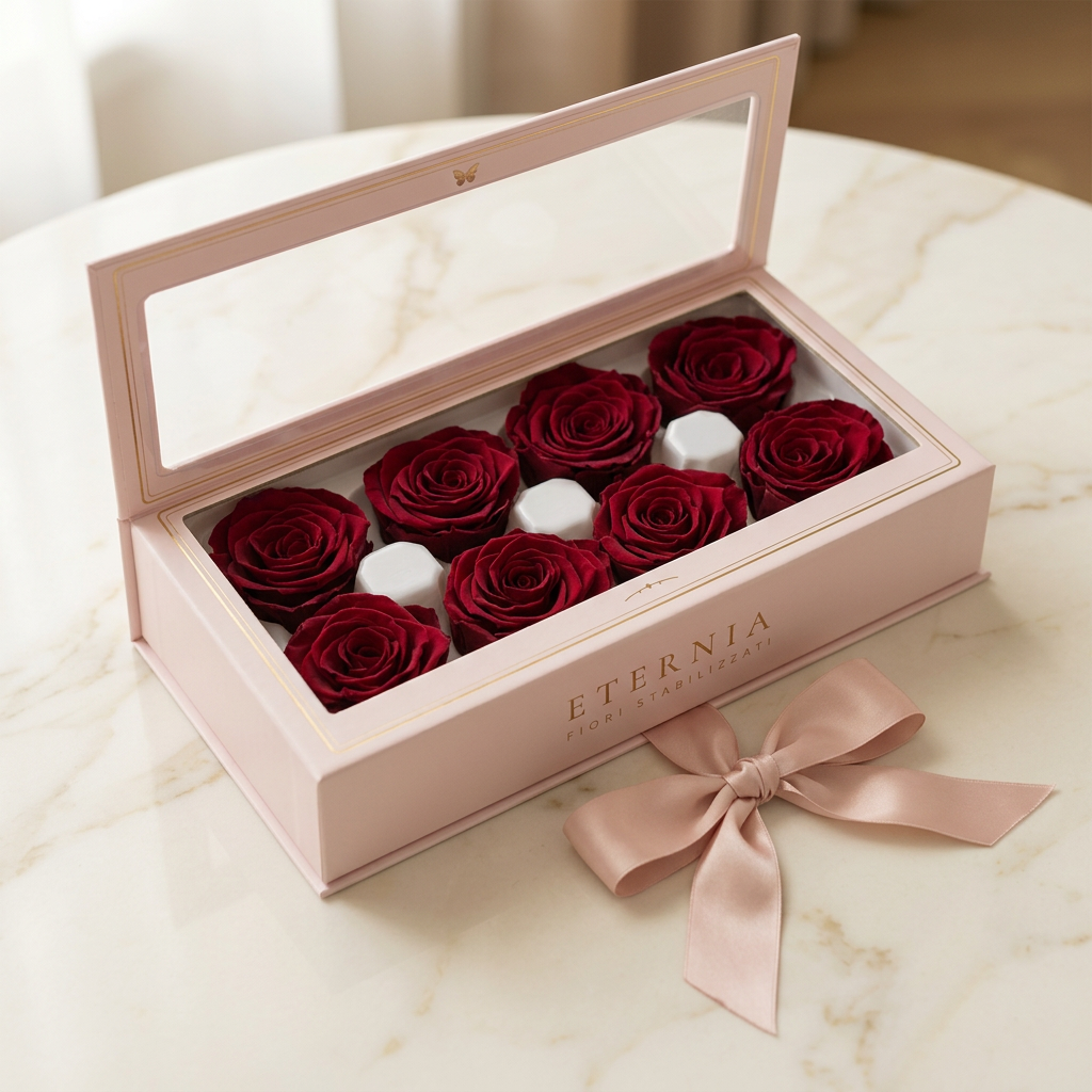 Box di rose stabilizzate ETERNIA